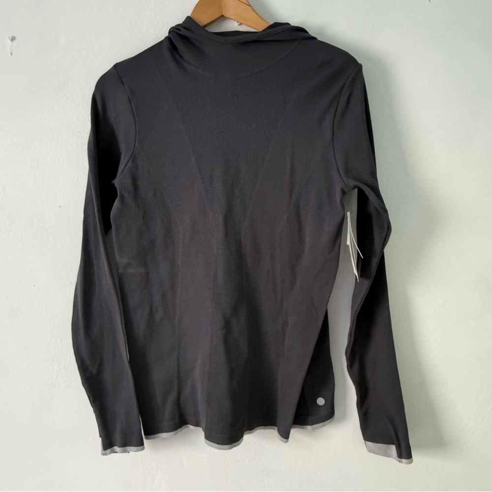 Zella Grey Forged Long Sleeve hooded shirt new with tags from Nordstrom